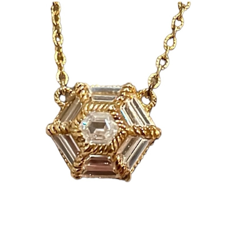 Judith Ripka Gold Clad Sterling Silver CZ Necklace 18” / 20” - Picture 1 of 13